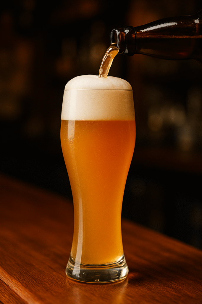 taca-weizen-cerveja Taça Weizen servida de cerveja