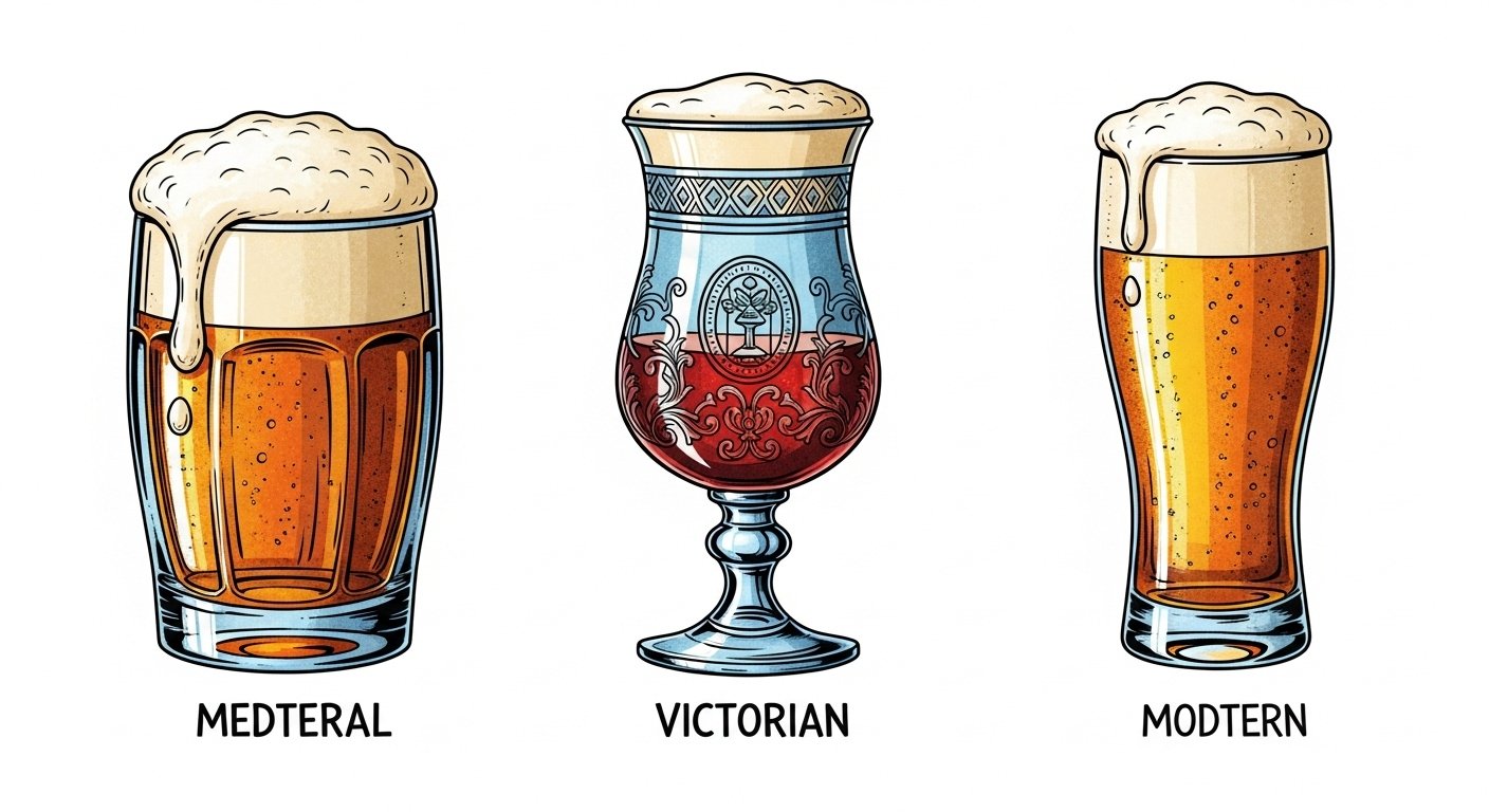 Evolução das taças de cerveja