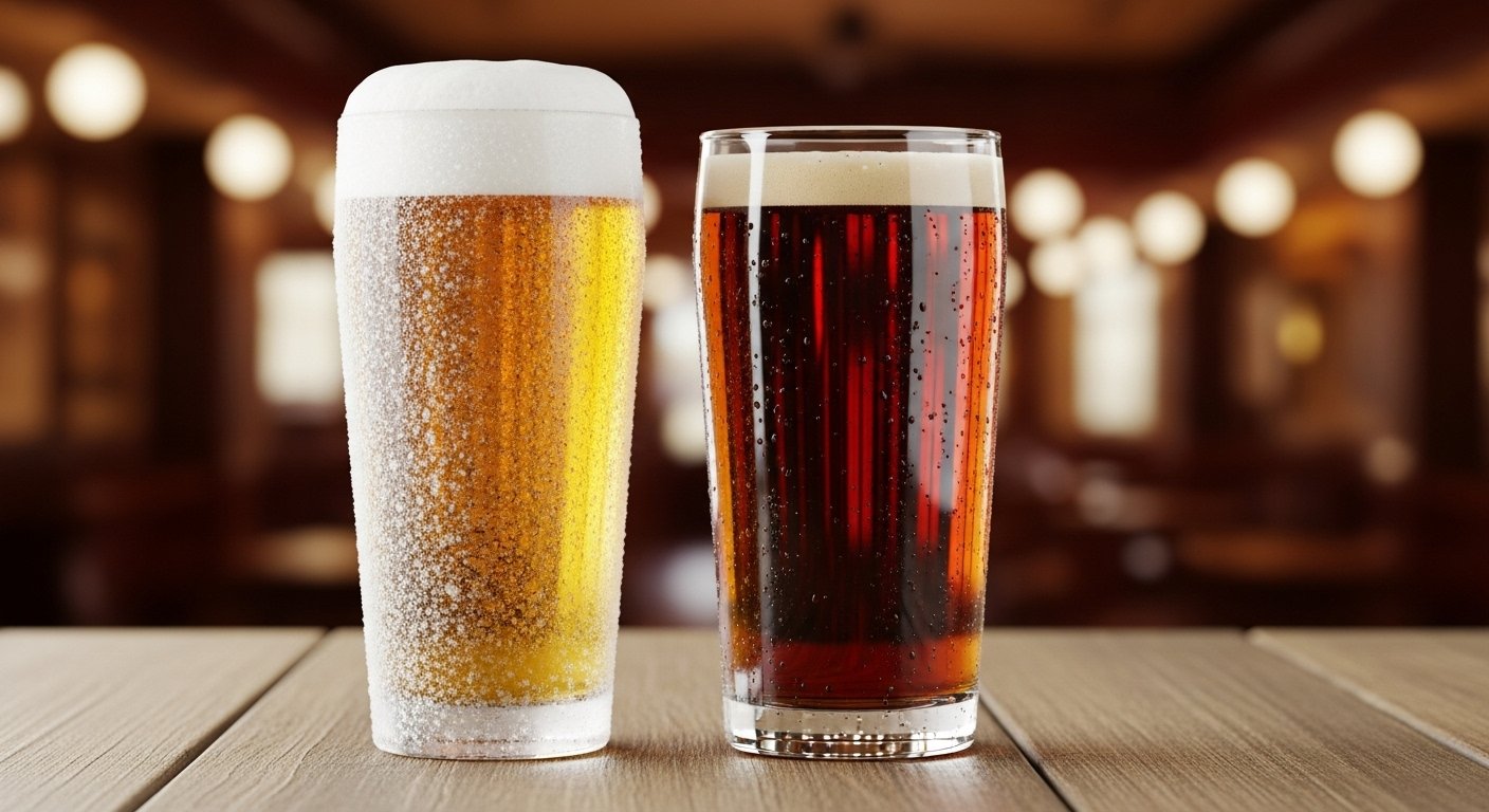 Taça de cerveja gelada